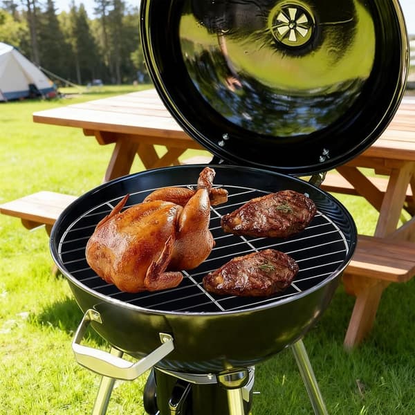Runt grillgaller i rostfritt stål, 30 cm diameter, för camping/picknick