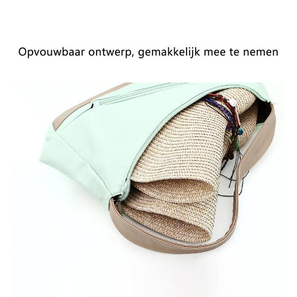 Packbar bredbrättad stråhatt UPF50+ solhatt, lämplig för strand- och semesterbruk