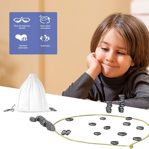 Magnetiskt Schackspel - 2024 Nytt Familjespel - Roliga Magnetiska Schackspelsmagneter Blå