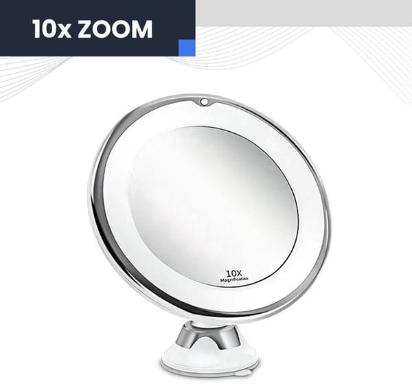 10x LED-sminkspegel med sugpropp, 1 st, badrum/sminkbord