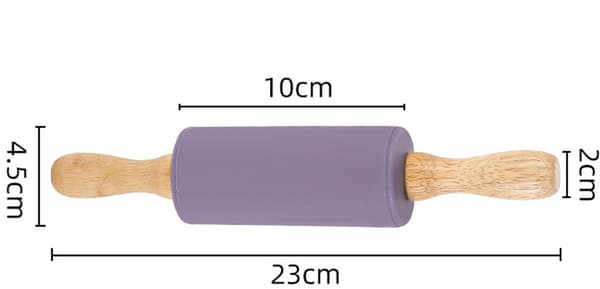 Mini non-stick silikonkavelset (2 delar), 23×4.5×4.5cm, för bakning, fondantpyssel, blå.