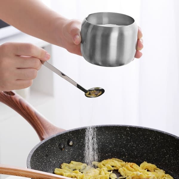 Sockerskålar i rostfritt stål - 2-delad sockerskål med lock för salt, socker, kaffe, te