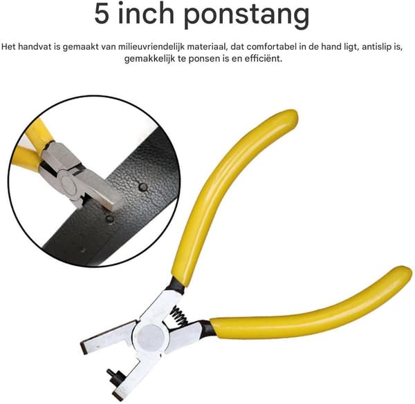 Läderremperforator, DIY läderrem choker skor, 16,5 cm, gul