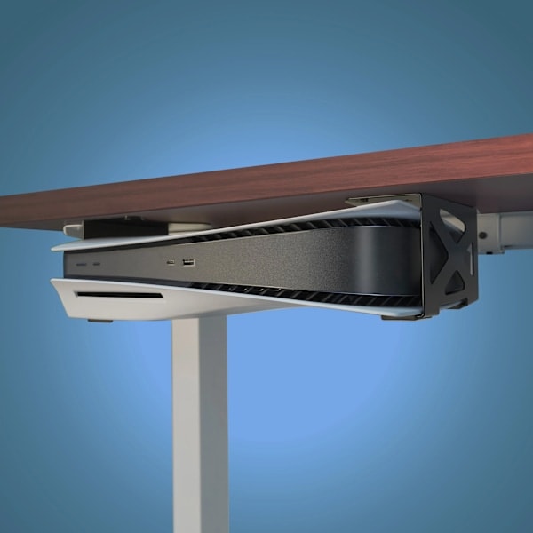 Monzlteck Under Desk-hållare för PS5, Stealth Mount Kompatibel med Playstation 5 Disc & Digital Edition Konsol Svart