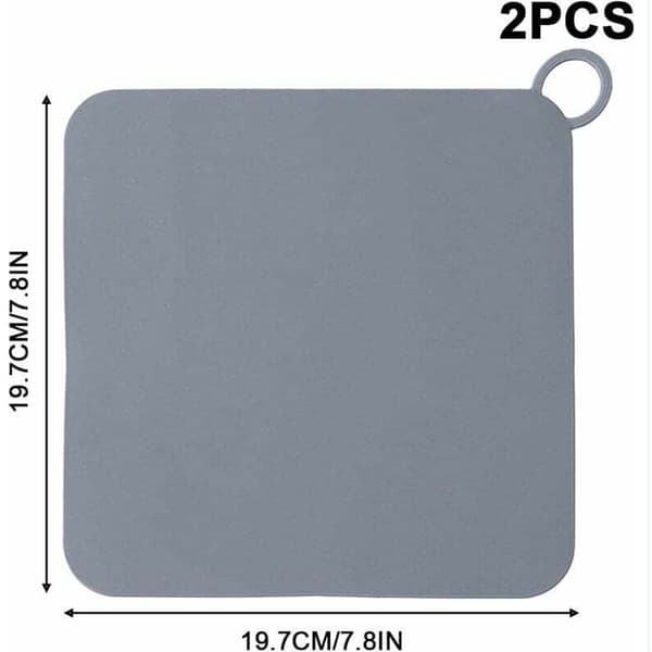 2-pack Silikon Avloppspluggskydd, Luktbeständiga, Diskbänksstopp, Hårfälla för Kök, Badrum och Tvättstugor (Grå)