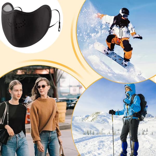 2 st stretchiga varma vinteransiktsmasker för utomhussporter, skidåkning och snowboard, vit