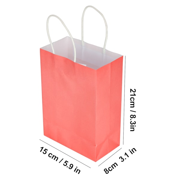 10 st Bärbara Kraftpapperspåsar Förpackning Presentpåse Tillbehör för Shopping Födelsedagsfester 15 x 8 x 21cm Rosa