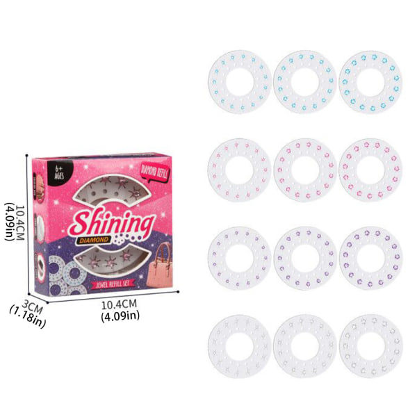 Glittrande Bling Diamant Hårglitter, Häftapparat 1 Nagelborr + 12 Stift 180 Borr