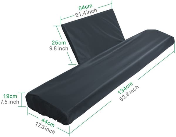 Pianodammskydd - Keyboardsskydd - Svart - 134*44*19 cm