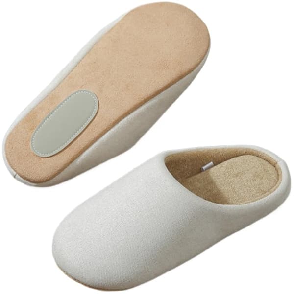Fleecetofflor, storlek 40-42, tysta och mjuka, beige.