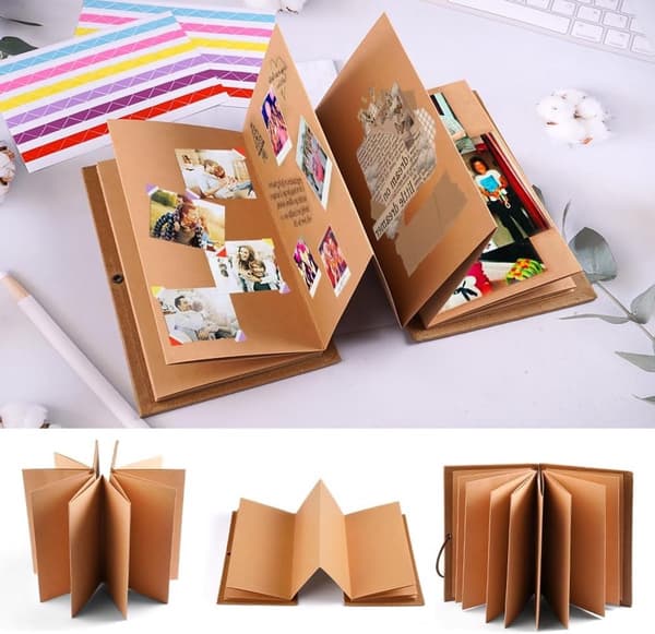 Dailygoods Vikbart dragspelsfotoalbum, DIY-minnesklippbok