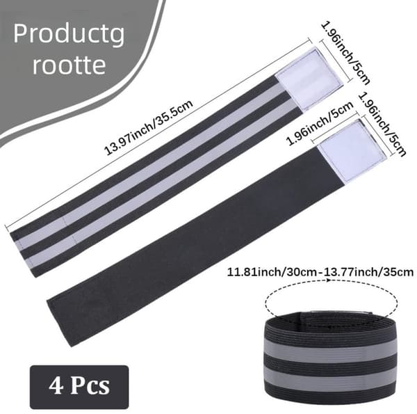 Allecto Plus - Reflexarmband för hög synlighet i mörkret - Set om 4 stycken