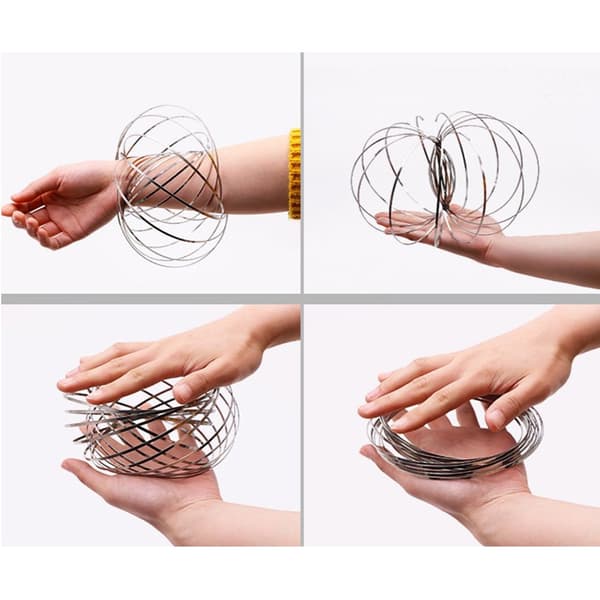 Magic Flow Armband - 3D Regnbågsfjäder Metall Interaktiv Ring, 2-pack