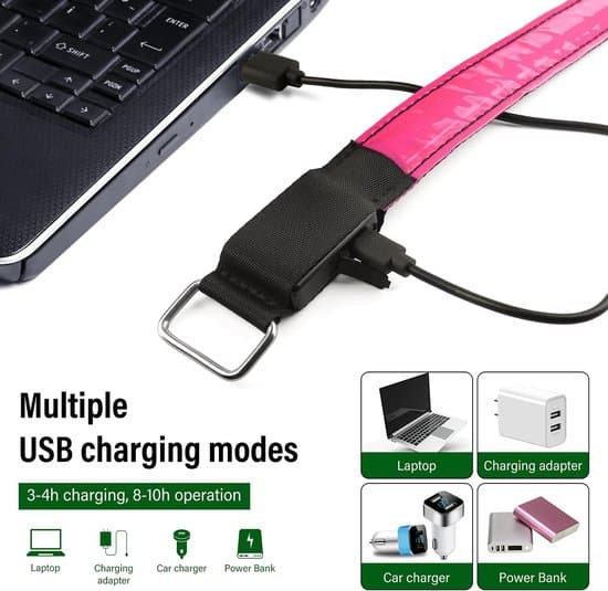 USB Uppladdningsbart LED Armband - Reflexband för Säkerhet 2-pack - Perfekt för Löpning & Utomhussporter - Flerfärgsdisplay - Justerbart