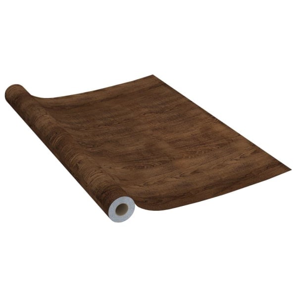 vidaXL Dekorativ Plast Mörk Ek 500x90 cm PVC Brun