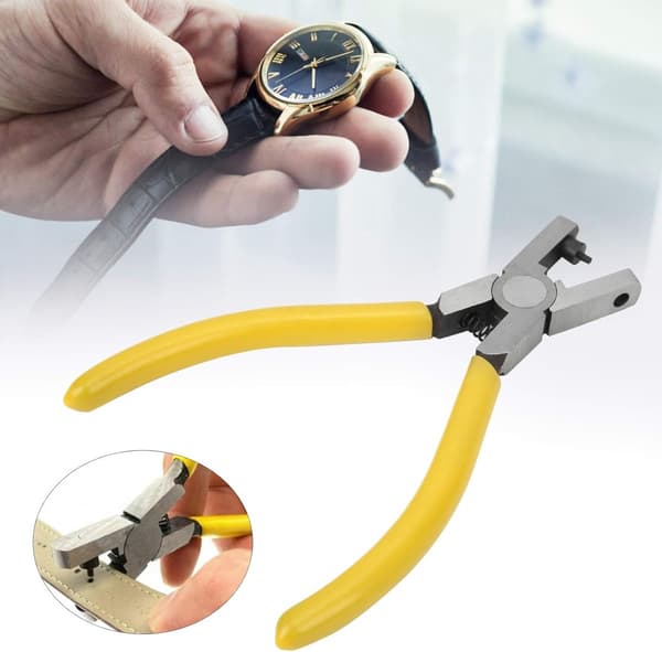 Läderremperforator, DIY läderrem choker skor, 16,5 cm, gul