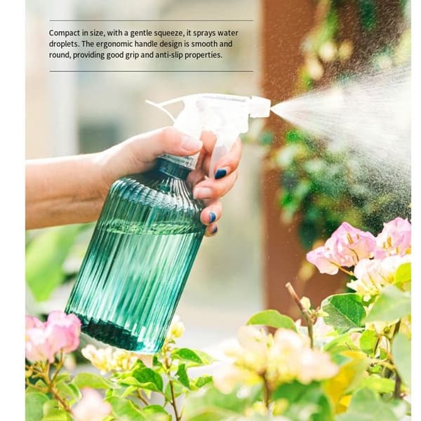 2 stycken växtsprejflaskor - Blomstersprejor - Tomma sprejflaskor - Återanvändbara sprejflaskor - Växtsprejor - Grön 600ML*1 + Rosa 600ML*1