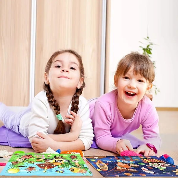 30 bitar Pedagogiska Färgglada Pussel för Barn 3-5 år - Lärleksaker för Småbarn