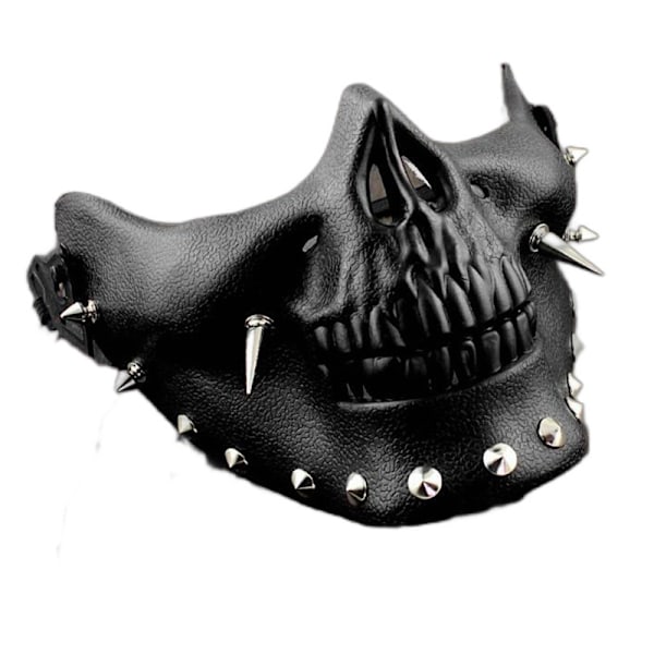Steampunk Mask Herr Maskerad Skelett Spik Halv Ansikte Dödskalle Mask Kostym Cosplay