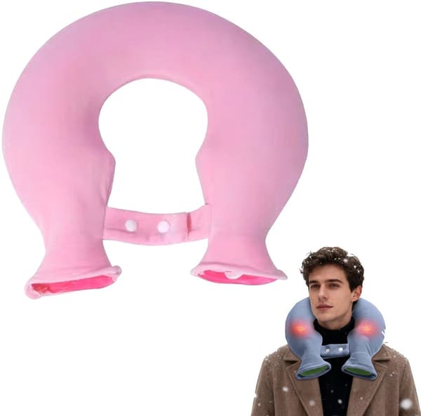 PVC nackvärmeflaska, 1800 ml med isolerat överdrag, för nackvärmeterapi för att lindra trötthet, rosa.