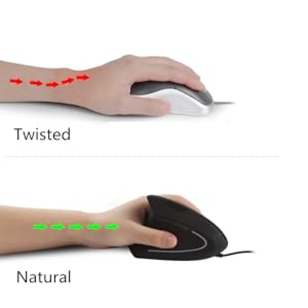 Vänsterhänt vertikal ergonomisk mus trådbunden optisk mikrofon
