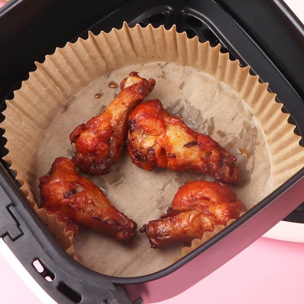200 ark bakplåtspapper för airfryer, livsmedelsklassade bakformar, guldfärg