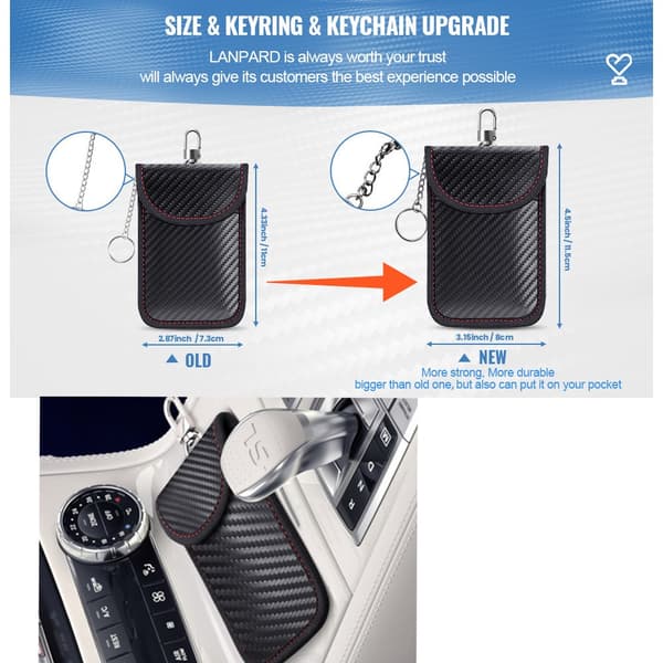 Strålskyddspåsar - Mini Bilnyckel Signal Skyddspåsar, Stöldskydd, 2-pack