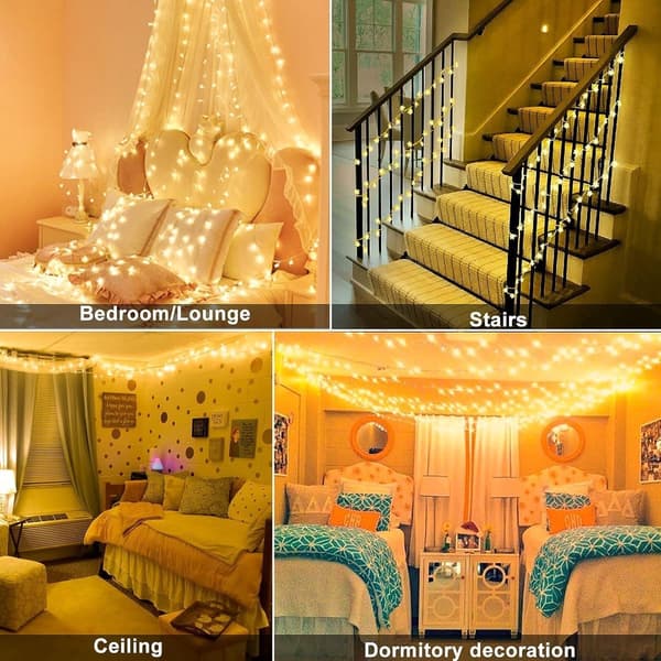 LED-slinga med stjärnor - varmvit - DIY (10 meter, 70 stjärnor)