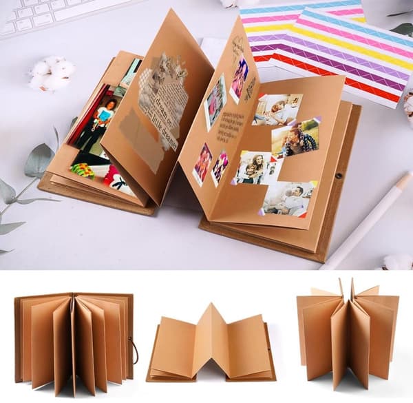 Dailygoods Vikbart dragspelsfotoalbum, DIY-minnesklippbok
