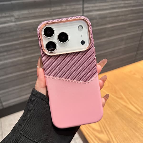 iPhone 17 Pro, Apple-korn patchwork-fodral, magnetiskt fallskydd [Rosa] iPhone17Pro