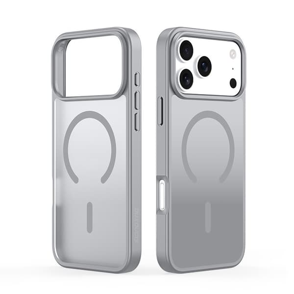 Kompatibel med iPhone 17 PRO magnetisk skal med hudsensor, anti-dropp baksida transparent grå iPhone 17 Pro