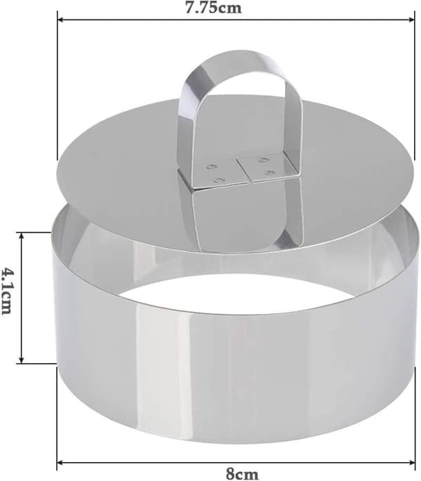 5-pack - Kakringar i rostfritt stål - Lämpliga för DIY-köksbakning - 8 x 4 cm