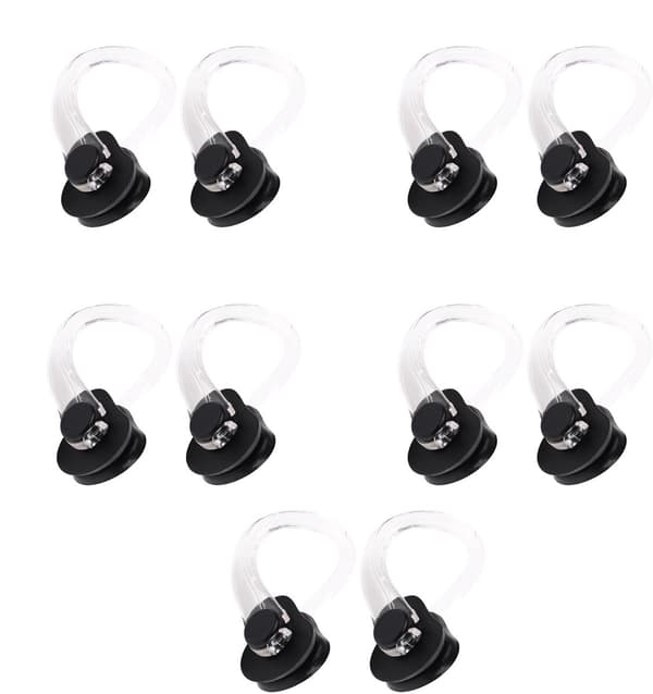 Näsklämmor i silikon för simning, 10-pack, för nybörjare, barn och vuxna, svart.