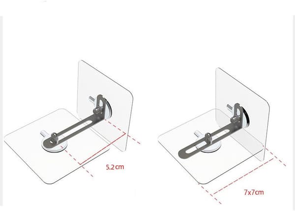 Borrfria möbelankare mot tippning, 10-pack, för skåp- och bokhyllfixering, transparent.