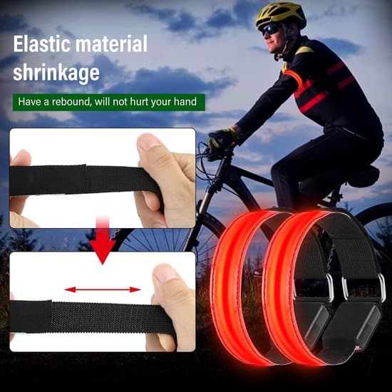 USB Uppladdningsbart LED Armband - Reflexband för Säkerhet 2-pack - Perfekt för Löpning & Utomhussporter - Flerfärgsdisplay - Justerbart