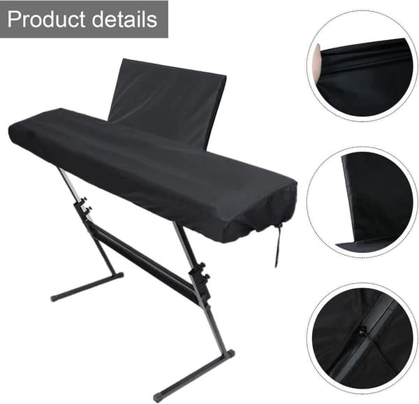 Pianodammskydd - Keyboardsskydd - Svart - 134*44*19 cm