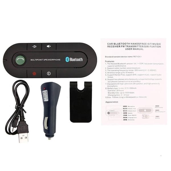 Premium Bluetooth Handsfree-kit - Bluetooth Bilkit - Trådlös - Säker Handsfree-samtal - Universal