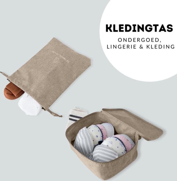 7-delars Förvaringskubsset - Bagage- och Ryggsäcksförvaring - Beige