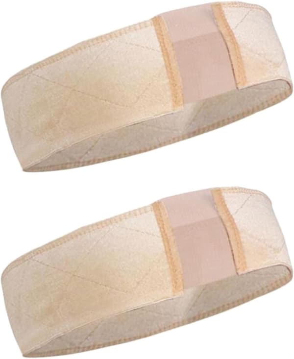 Halkfritt Perukband - 2 stycken - Perukgrepp - Justerbart Kardborreband - Sammet - Med Spets - Beige