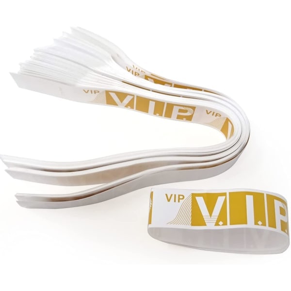200 Stycken Vattentäta VIP Armband Guld Partyarmband Lätta Pappersarmband