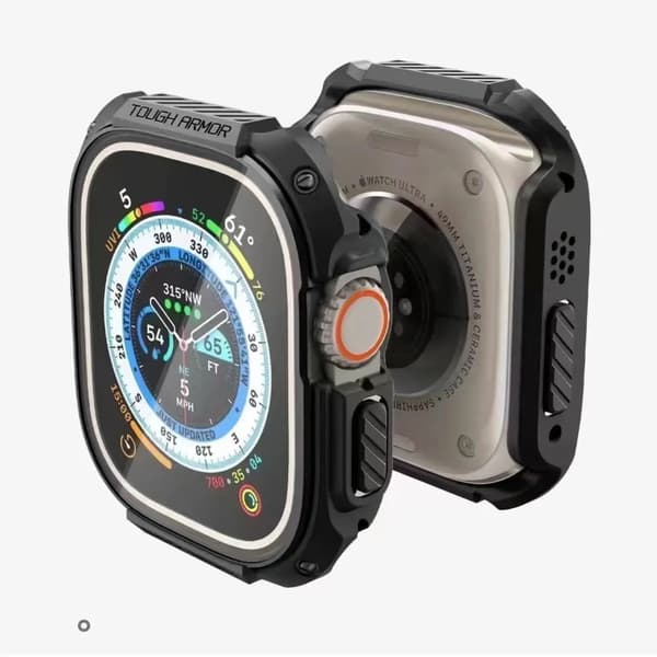 Apple Watch Ultra 49 mm Skal Rugged Armor Mörkgrå--Klockskal