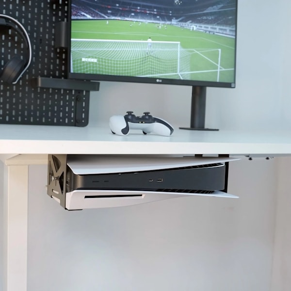 Monzlteck Under Desk-hållare för PS5, Stealth Mount Kompatibel med Playstation 5 Disc & Digital Edition Konsol Svart