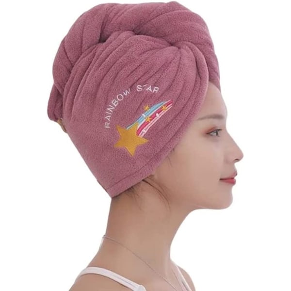 Fri frakt duva snabbtorkande handduk, hårturban snabbtorkande, mikrofiberhandduk, hår. Hårhandduk med knapp, absorberande, stabilt grepp, mörkblå