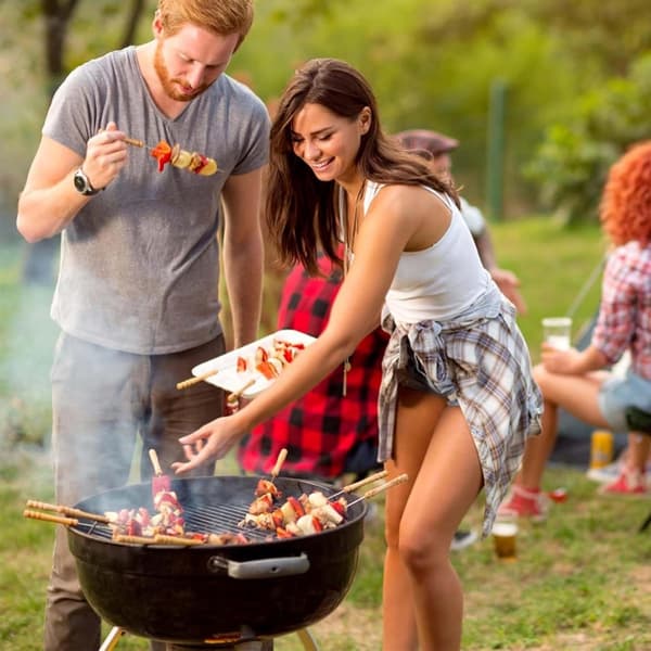 Runt grillgaller i rostfritt stål, 30 cm diameter, för camping/picknick
