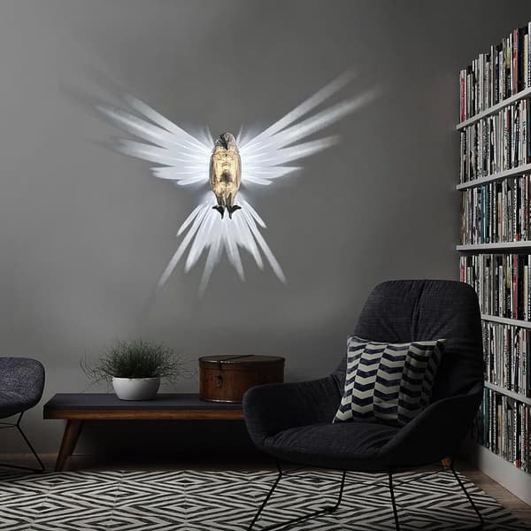 Eagle 3D LED Vägglampa, Sovrum Hall Bar Dekorativ Nattlampa, Vit