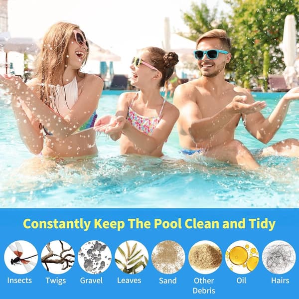 Pool dammsugarfilterpåsar, 4-pack, finmaskig dragsko, återanvändbara.