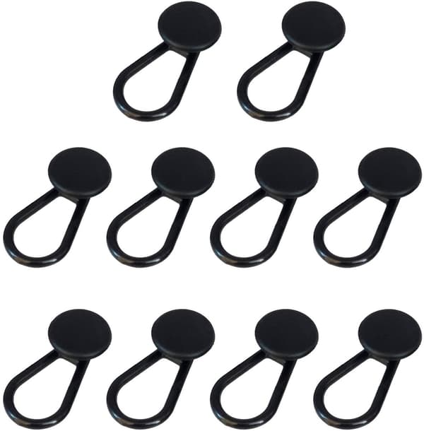 8-delars midjebandsknappsförlängare, sömnadsfri midjebandsbreddning med 2,5-5 cm, svart.