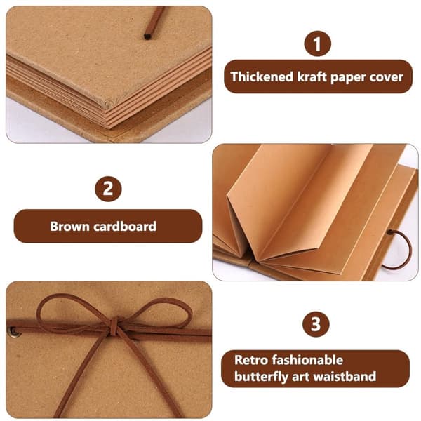 Dailygoods Vikbart dragspelsfotoalbum, DIY-minnesklippbok