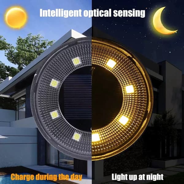 LED Solarlampor för Mark - (8 stycken) Varmvitt Rostfritt Stål - IP68 Vattentät