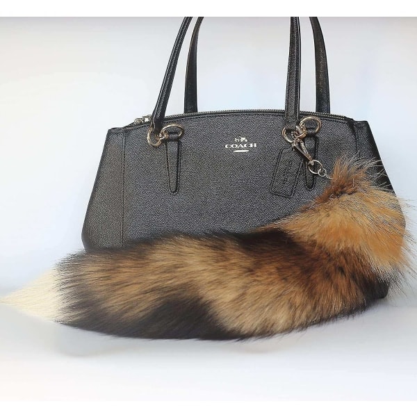 Solig Rävsvans Nyckelring - Superstor och Fluffig Cosplay Leksak Handväska Tillbehör (40cm) - Perfekt